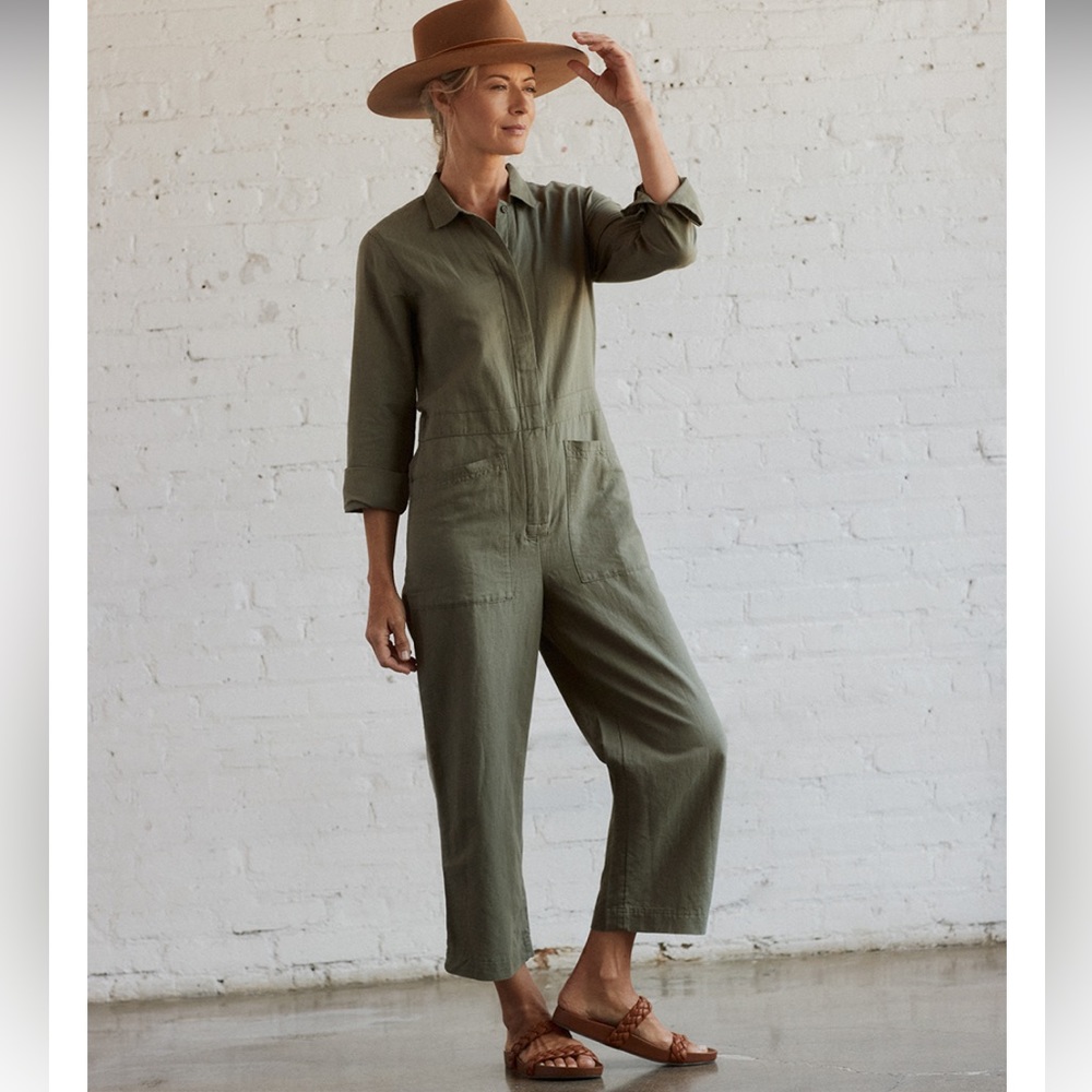 Pact Harbour Zip Jumpsuit In Caper Size Medium